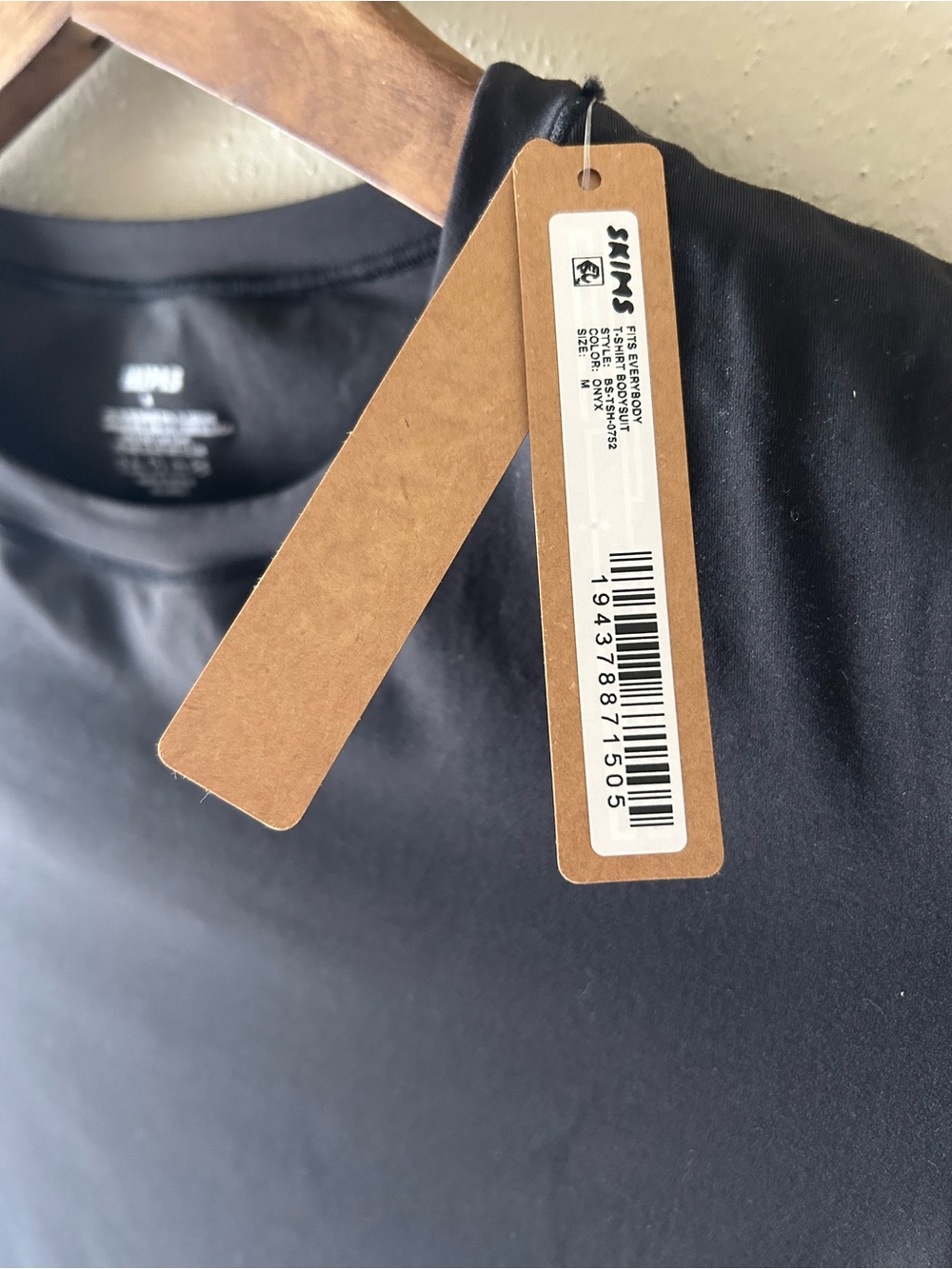 NWT Skims Fits Everybody T-Shirt Bodysuit Onyx Size M